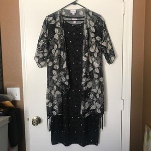 LuLaRoe Julia dress with Monroe kimono